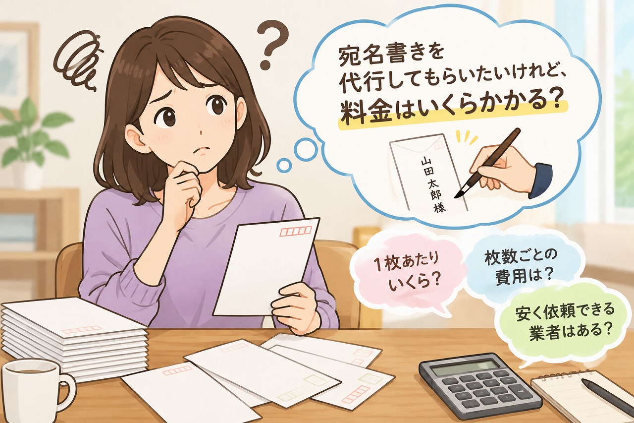 宛名書き代行　料金相場